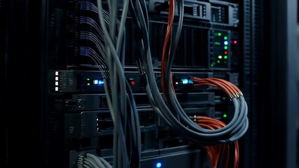 Exploring server rooms and data centers with rows of computers and cables on a busy workday