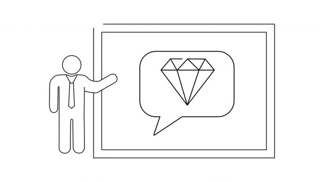 Diamond Presentation - One-Line Drawing Animation for Business Concepts.