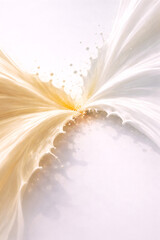 Minimal Milk & Cream Wave Interference Splash &mdash; Clean Right Copy Space (Top-Down)