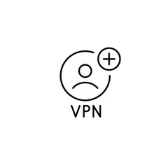 Fototapeta premium VPN user and plus. Secure internet access, privacy and anonymity. Pixel perfect, editable stroke vector icon