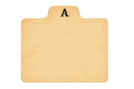 Vintage file folder tab with letter a