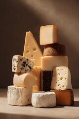 various types of cheese tower