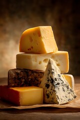 various types of cheese tower