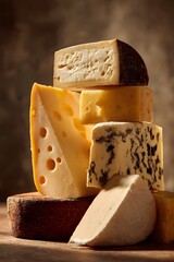 various types of cheese tower