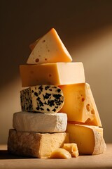 various types of cheese tower