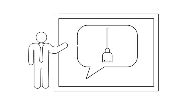 Presentation on Cleaning Equipment - Single Line Drawing Animation.