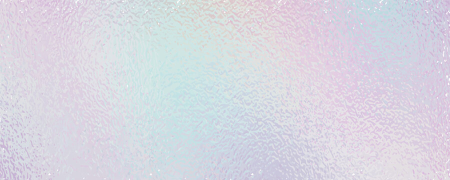 Ribbed background glass with hologram gradient blue color and rainbow effect. Abstract foil light with iridescent pink metal silver line and wall. Holographic texture with diamond purple chrome glow