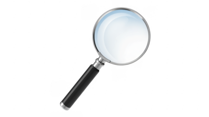 Magnifying glass magnifier magnifying lens inspection isolated on a transparent background