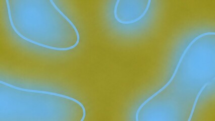 Abstract grainy noise texture abstract design with blue shapes on yellow background