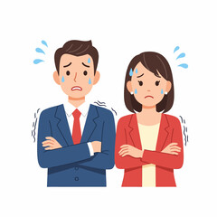 Fototapeta premium couple arguing conflict couple disagreement angry faces.