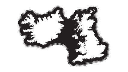  Iceland country map silhouette vector illustration with detailed coastline border for geographic design, Nordic cartography projects, and educational presentations