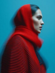 Editorial style surreal emotion concept, soft fashion lighting, abstract background, copy space