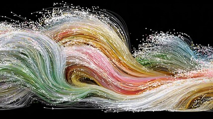 Human emotion mapped as abstract data visualization, futuristic design, copy space