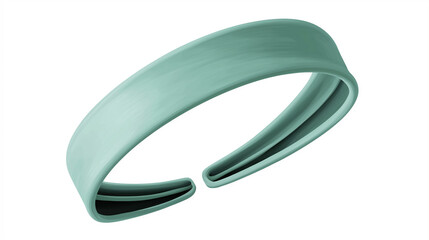 Simple green headband for hair, beauty, and fashion. A plain hair accessory, without decorations, isolated on a white backdrop