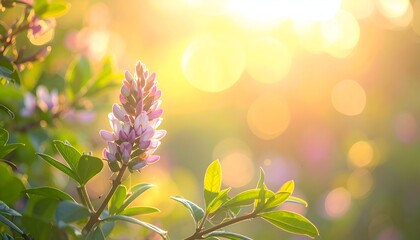 Close-up of a pink and purple flower spike with bright sunlight and bokeh background