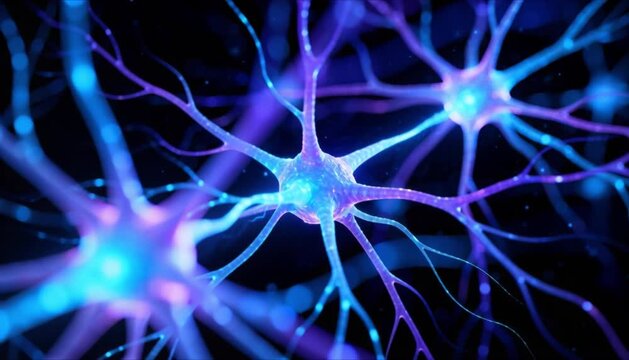 glowing neurons firing high speed thought perfect for world thinking day