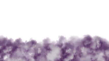 Fototapeta premium Lavender smoke overlay isolated on transparent background, cinematic fog cloud for dreamy scenes