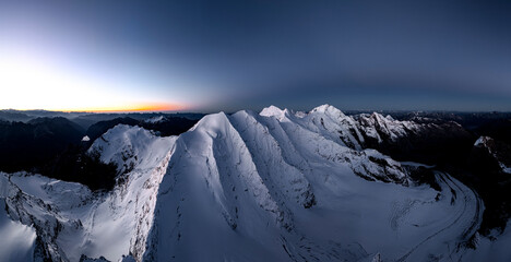 Snowcapped Piz Palu And Piz