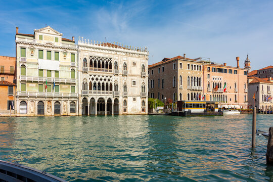 Medieval architecture of Grand canal with Ca d'Oro palace, Venice, Italy