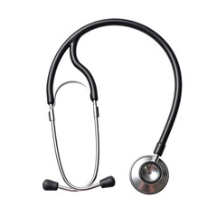 Black and silver medical stethoscope isolated