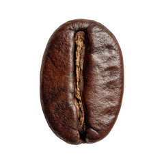 Coffee bean single isolated on transparent background.