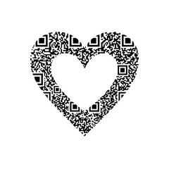 Heart shape qr code Vector