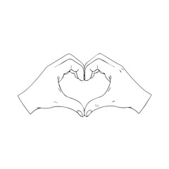 Hands forming a heart shape Vector