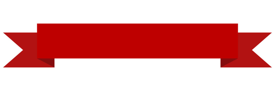 Red ribbon banner flat design
