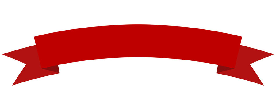 Red curved ribbon banner