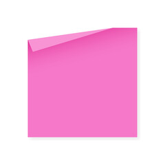 Pink Sticky Note with Folded Corner