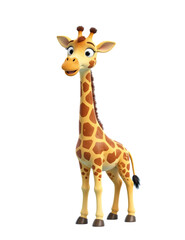 Smiling Cartoon Giraffe Standing Tall