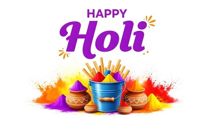 Vibrant happy holi celebration with colorful hues and joyful spirit