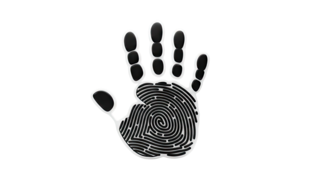 Handprint with Fingerprint Pattern - Powered by Adobe