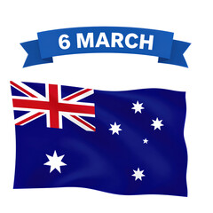 Waving flag with 6 March banner