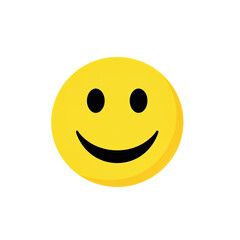Yellow smiling face emoji isolated on transparent background