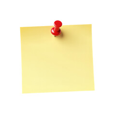 Yellow Sticky Note With Red Pushpin