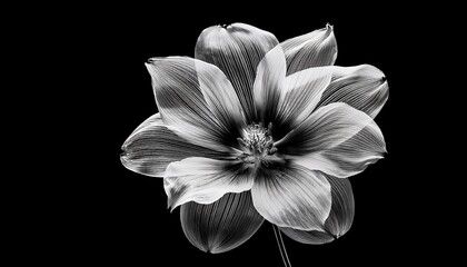 Fototapeta premium Elegant Black And White X Ray Style Flower