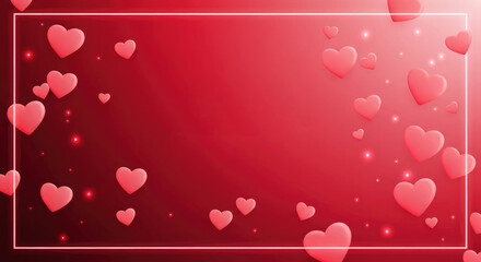 Abstract Love Wallpaper with Glowing Outlines and Sparkles.