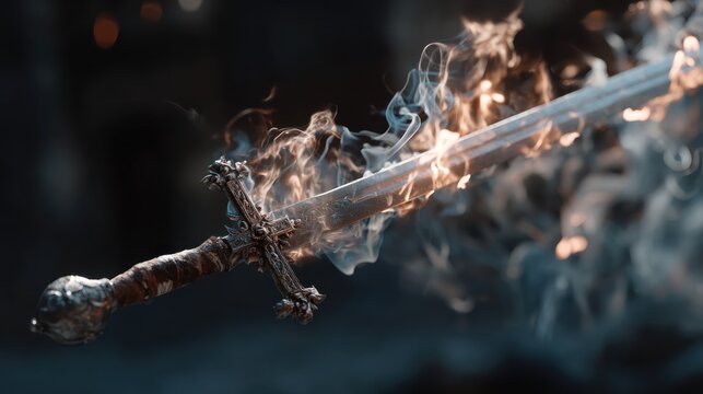 Flaming sword