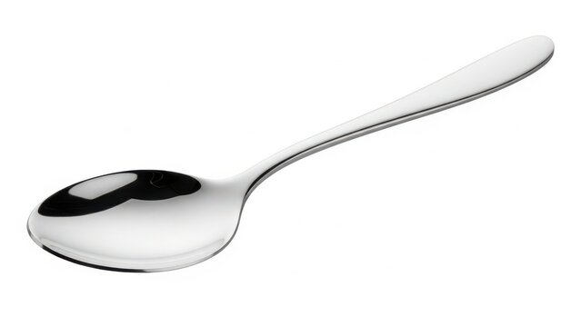 Polished stainless steel dessert spoon
