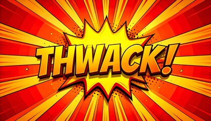 Comic-style depiction of the word "THWACK!" inside a starburst explosion background