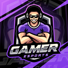 Gamer esport mascot logo design