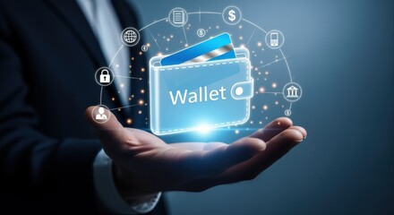 Digital wallet in hand concept of financial transactions and online payments with technology