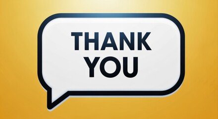 Gratitude Message in Speech Bubble: Thank You Expression on Golden Background for Appreciation