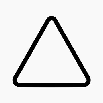 Black outline triangle shape on white background with copy space