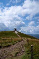 Grand Ballon summit path leading to weather radar station