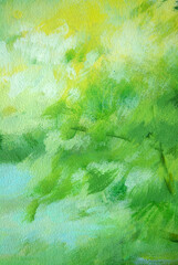 Oil painting patterned wallpaper