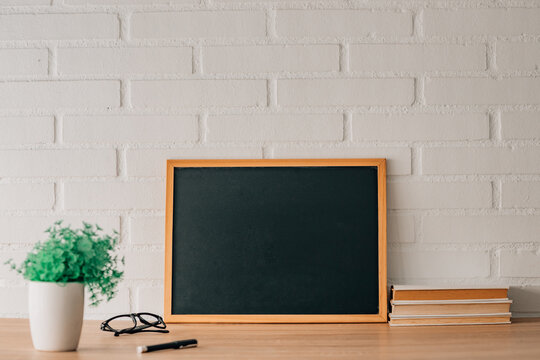 mockup of a chalkboard on the desk