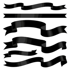 Obraz premium [Vector EPS]Set of black decorative ribbons for various design purposes