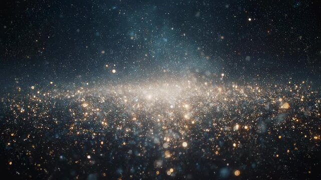 A celestial expanse teeming with countless glowing specks, appearing as distant stars or glitter